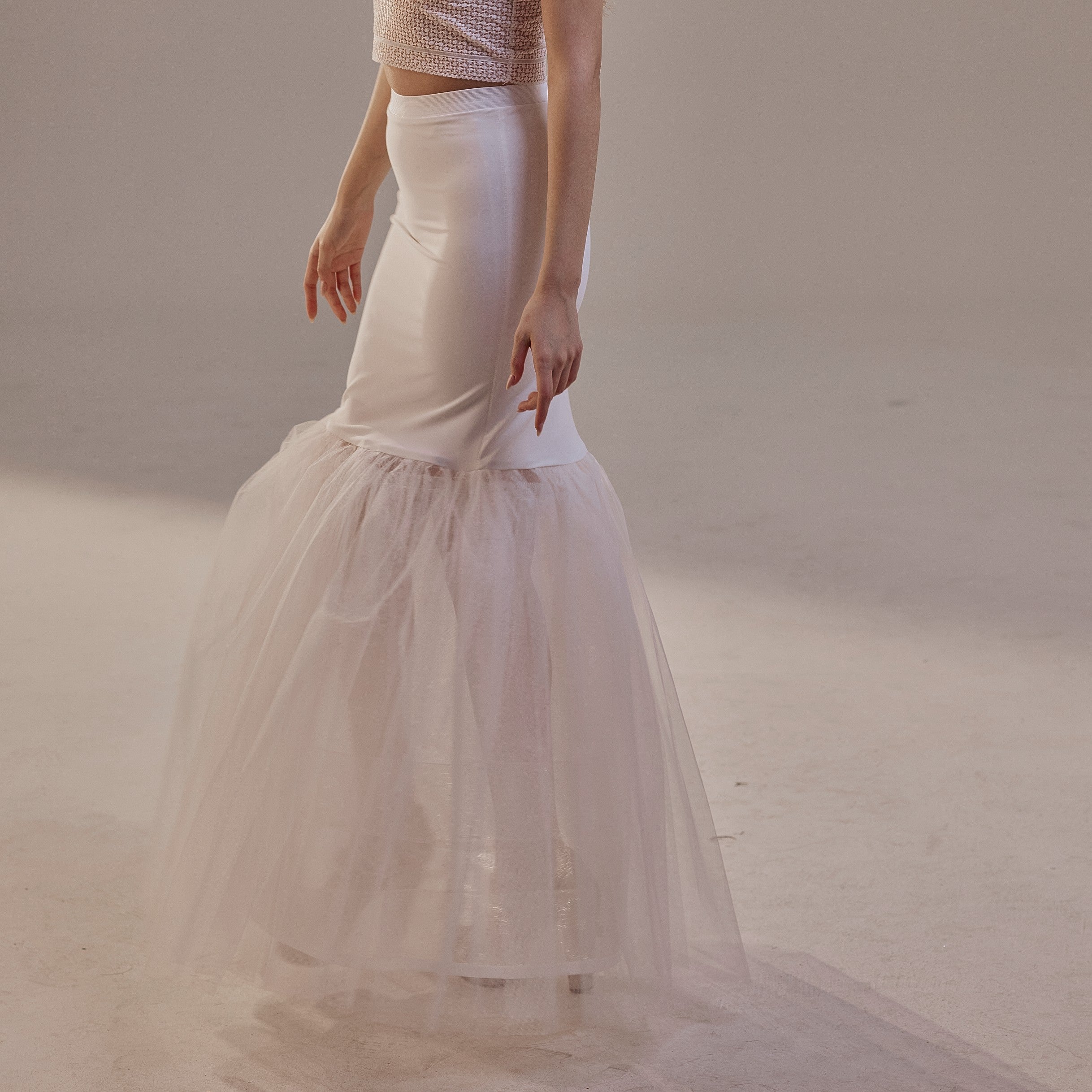 Mermaid Petticoat with Corsage and Hard Net Tulle Underskirt  ,Wedding Crinoline with Petticoat Netting Fabric