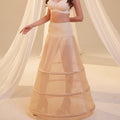 Nude A-Line Wedding Dress Petticoat , 3 Hoops & Waist Corsage