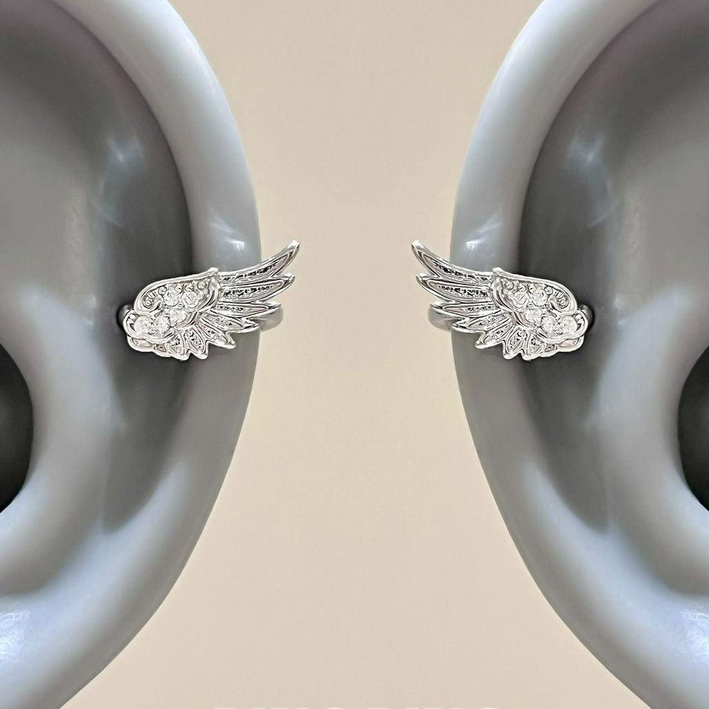 Angel Wings Super Flash Zircon Temperament Wild Without Pierced Niche Rings