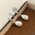 Design Unique Brushed Water Drop Color Dots Light Luxury Earrings