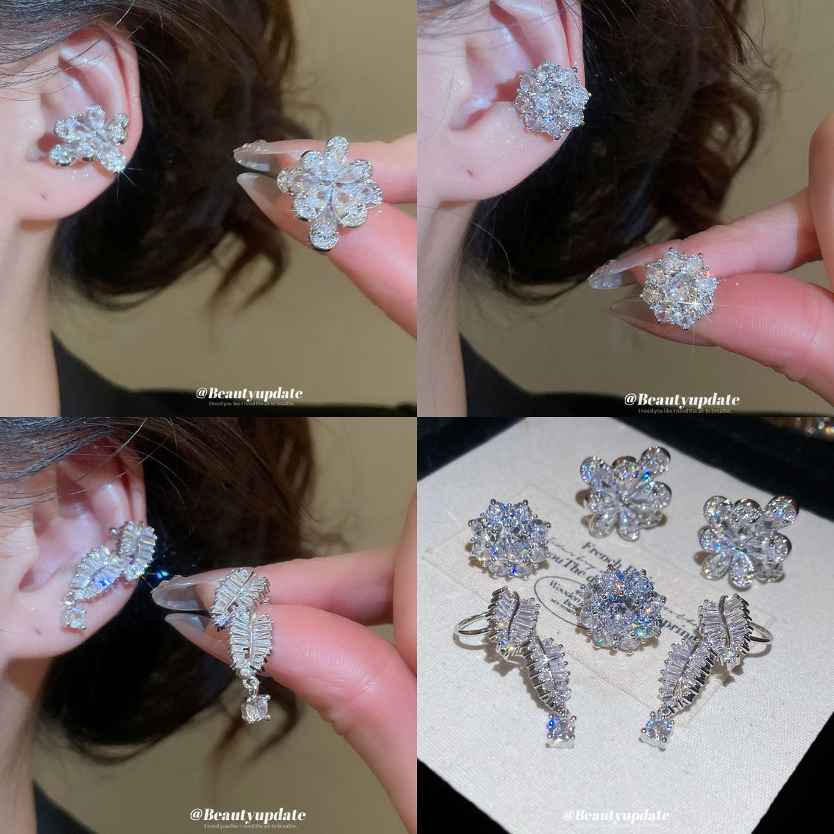 Style Super Flash Zircon Flower Korean Niche Bone Light Luxury Ear Clip