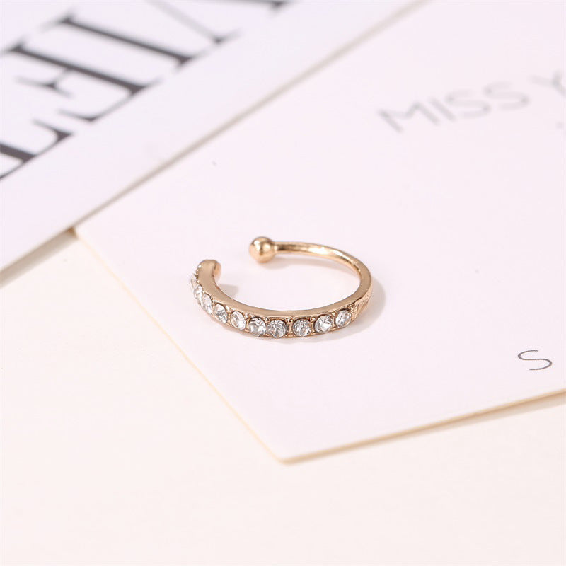 Simple Rhinestone Cold Wind U-shaped Design Rings