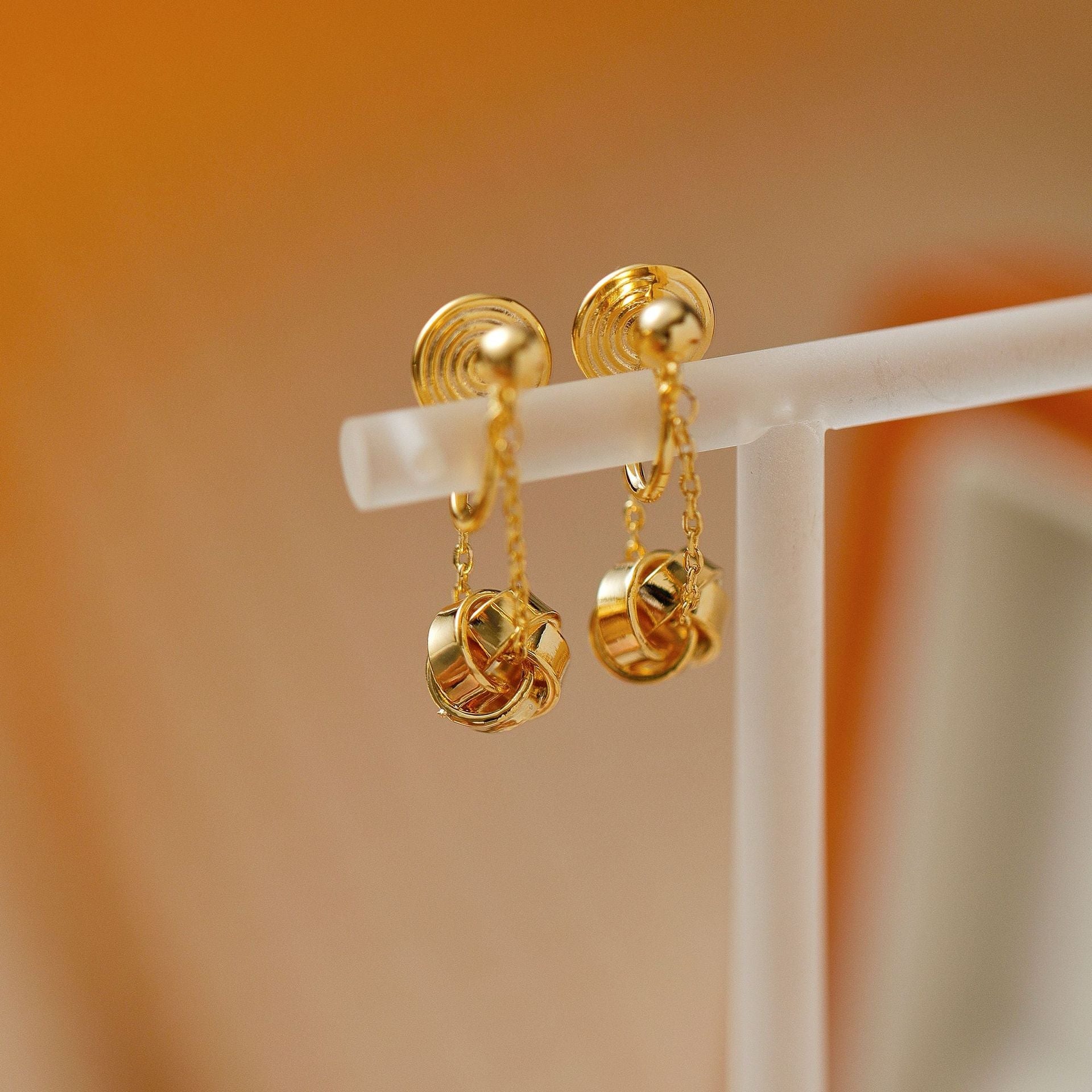 The Pumpkin Carriage French Gold Small Mosquito Coil Earrings