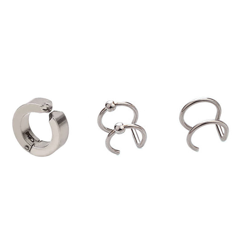 Hop Cold Wind Lava Texture Chain Irregular Metal Ear Clip