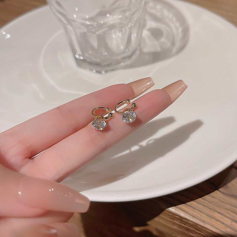 Refined Zircon Female Niche High Sense Painless Light Luxury Temperament Ear Clip