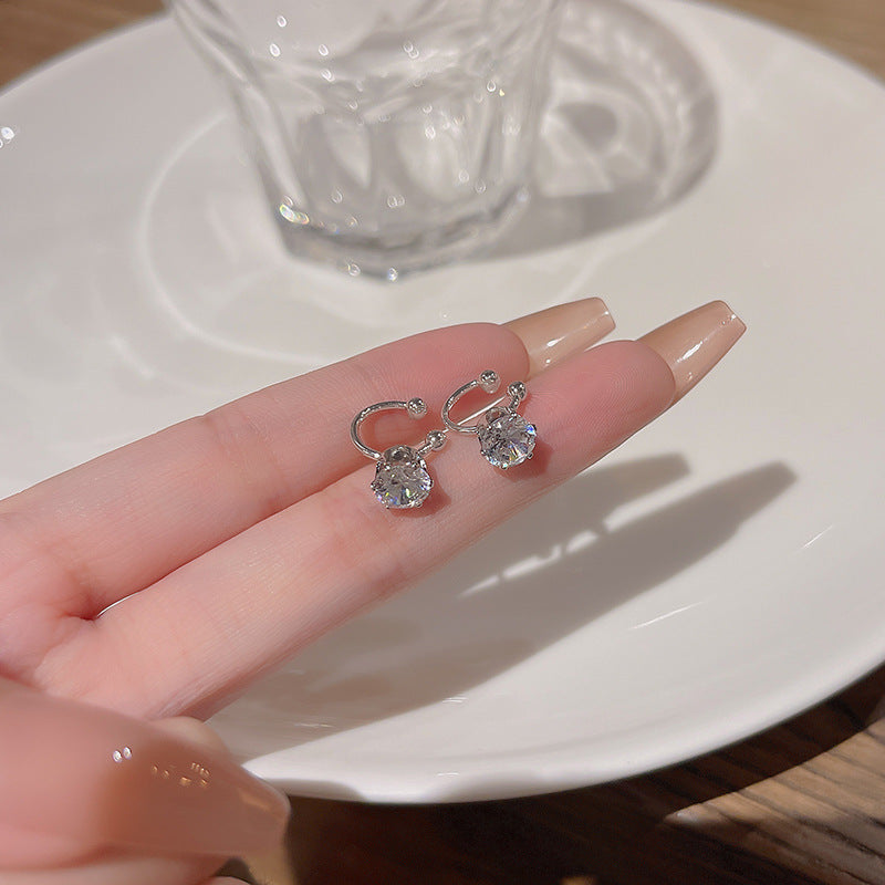 Refined Zircon Female Niche High Sense Painless Light Luxury Temperament Ear Clip