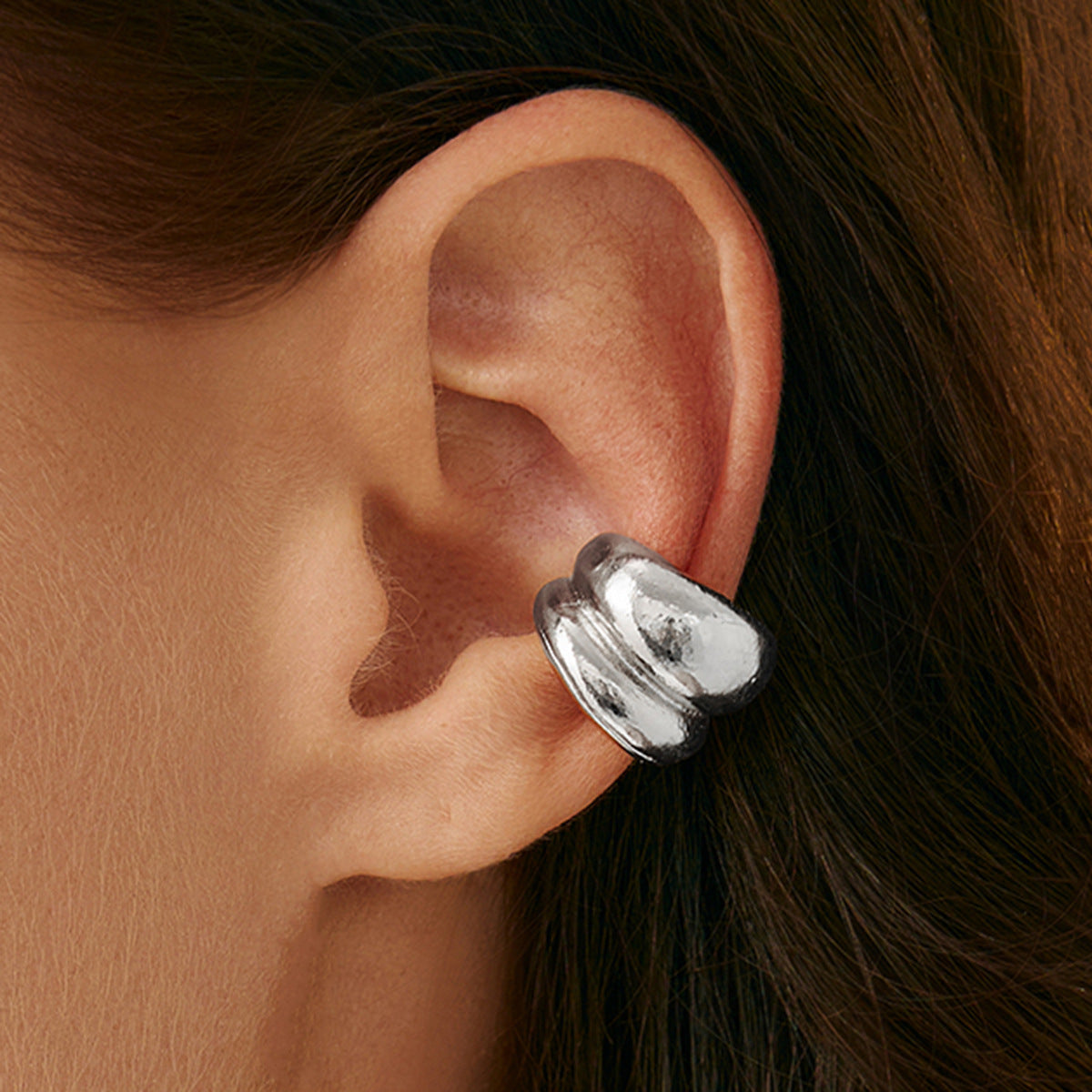 Glossy Surface Water Drop Beanie Personality Geometry Simple Earrings