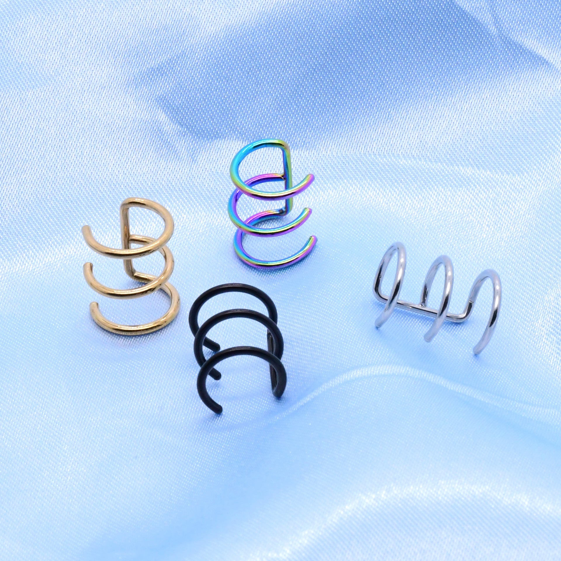 Stainless Steel Three-ring Bone Human Body Piercing Ear Clip