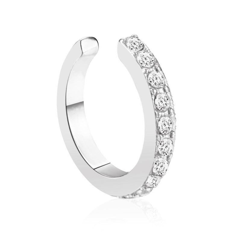 Simple Rhinestone Cold Wind U-shaped Design Rings