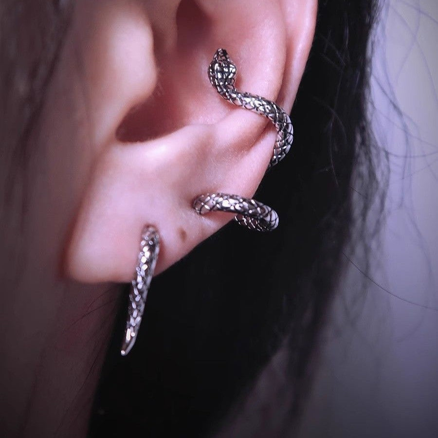 Women's Life Snake Retro Snake-shaped Sier Personalized Ear Clip