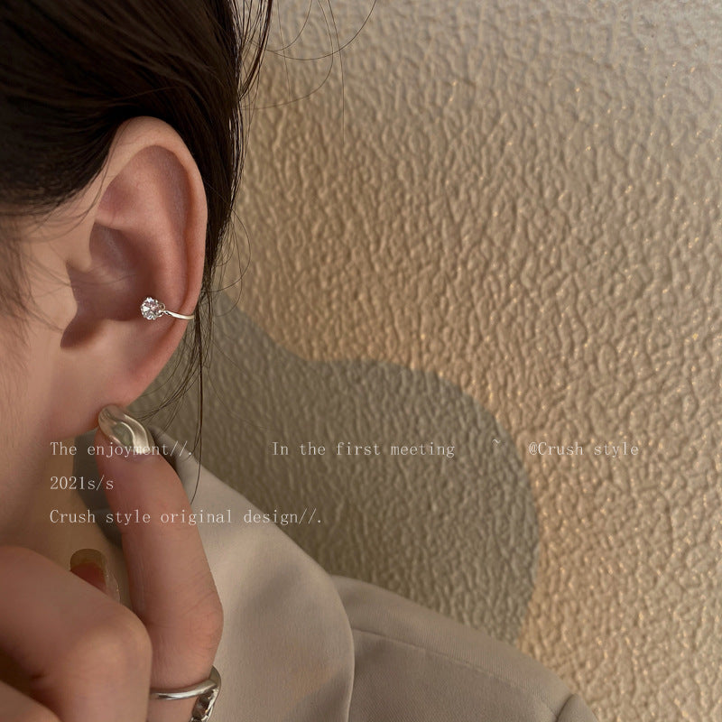 Refined Zircon Female Niche High Sense Painless Light Luxury Temperament Ear Clip