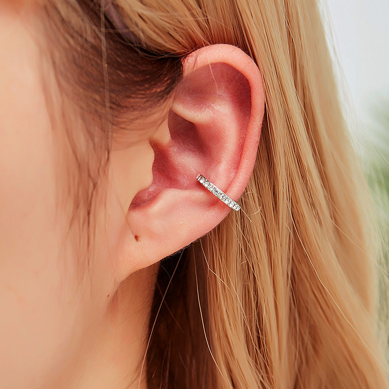 Simple Rhinestone Cold Wind U-shaped Design Rings