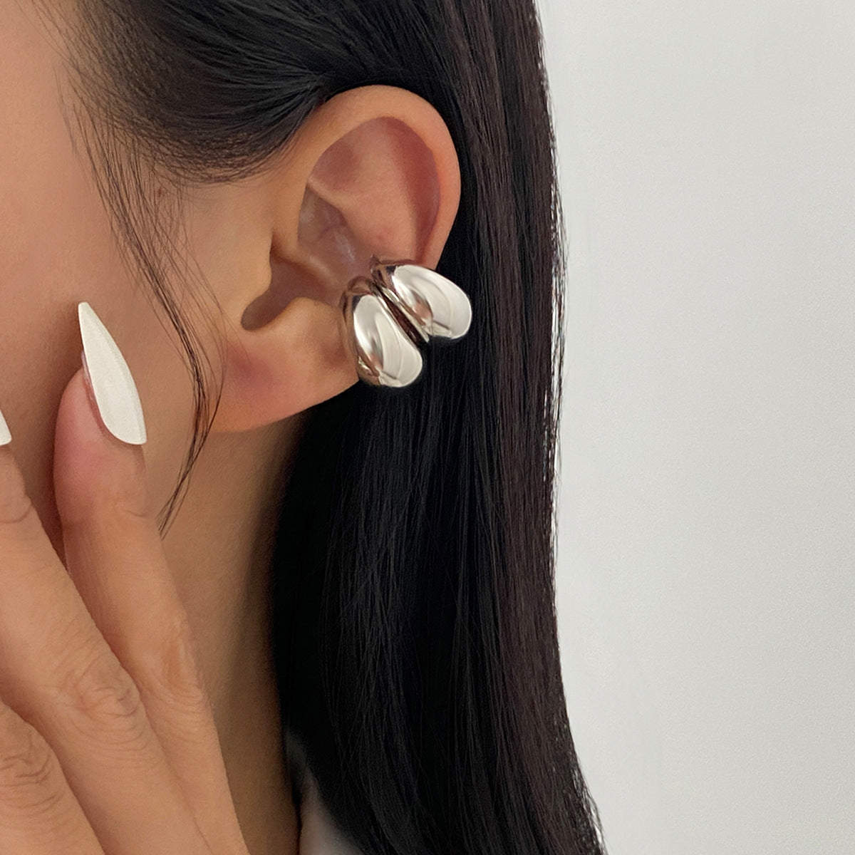 Glossy Surface Water Drop Beanie Personality Geometry Simple Earrings