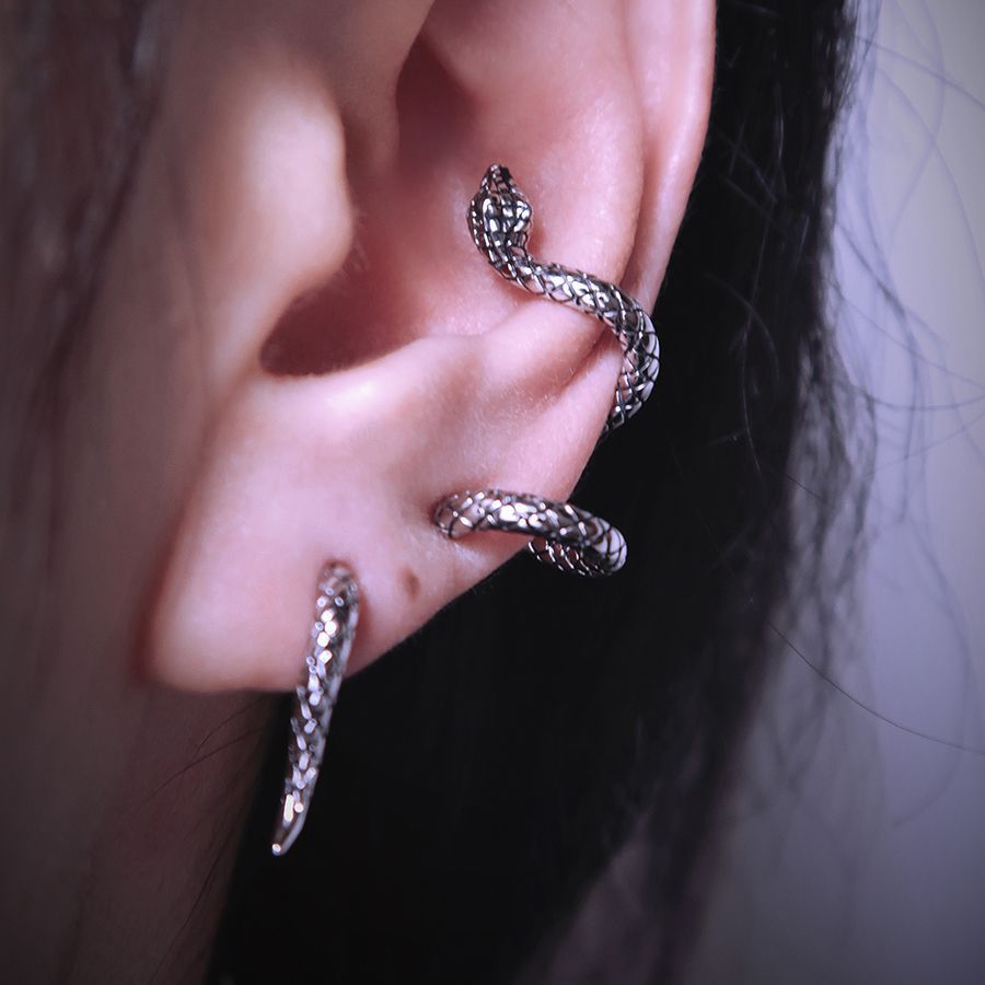 Women's Life Snake Retro Snake-shaped Sier Personalized Ear Clip