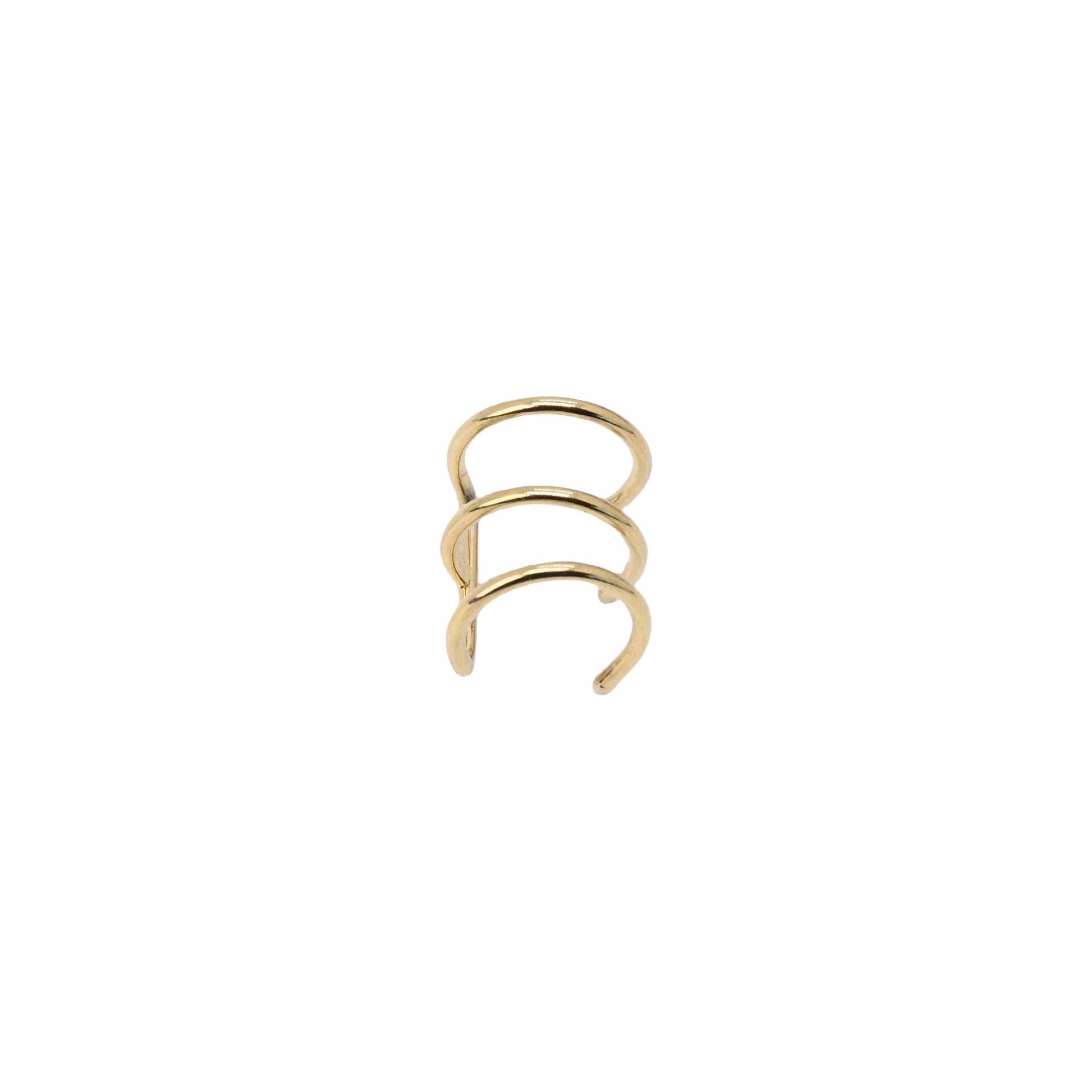Stainless Steel Three-ring Unisex Electroplated Body Piercing Ear Clip