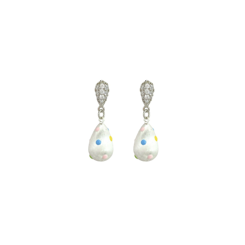 Design Unique Brushed Water Drop Color Dots Light Luxury Earrings