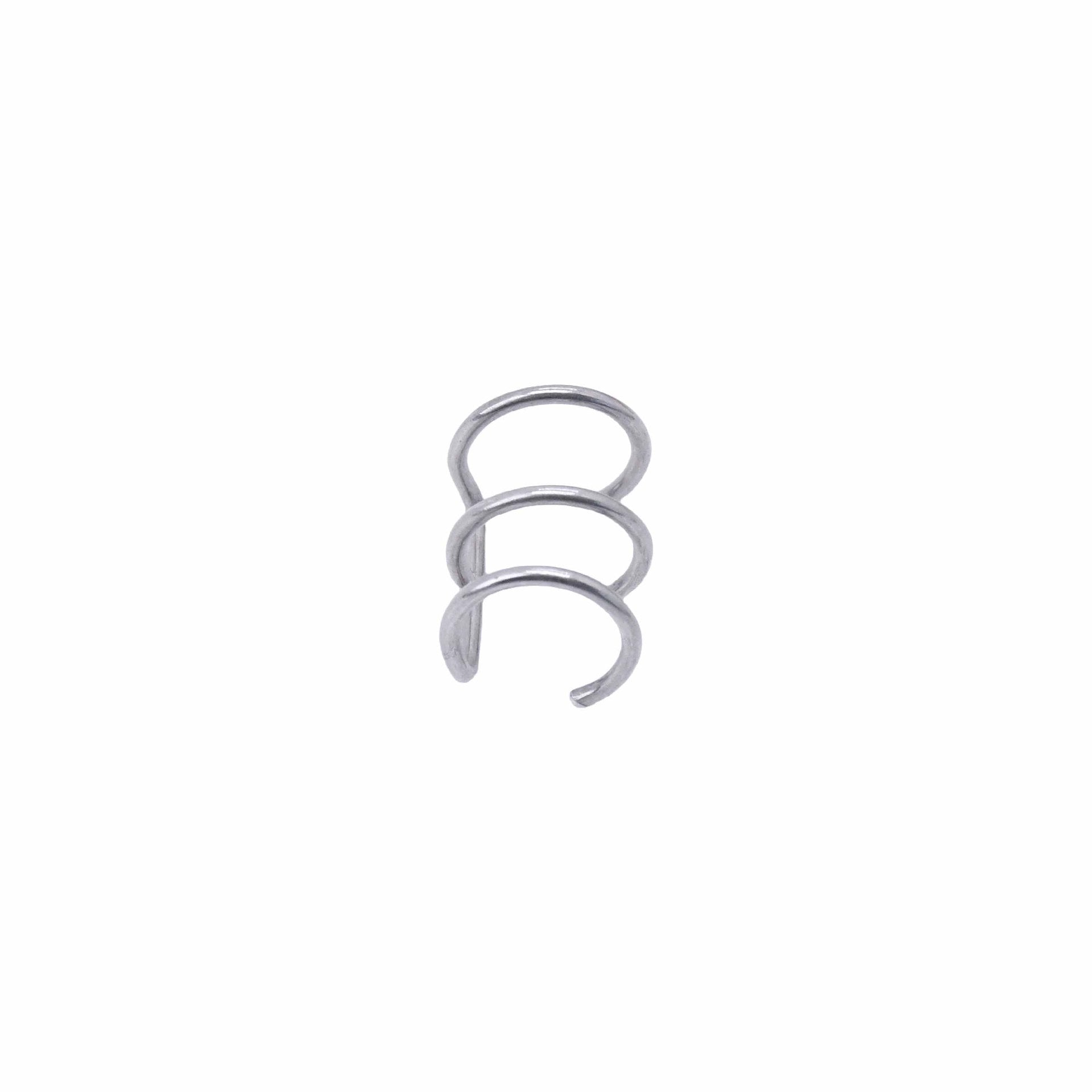 Stainless Steel Three-ring Unisex Electroplated Body Piercing Ear Clip