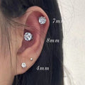 Pierced Rhinestone Female Magnetic Magnet Zircon Rings