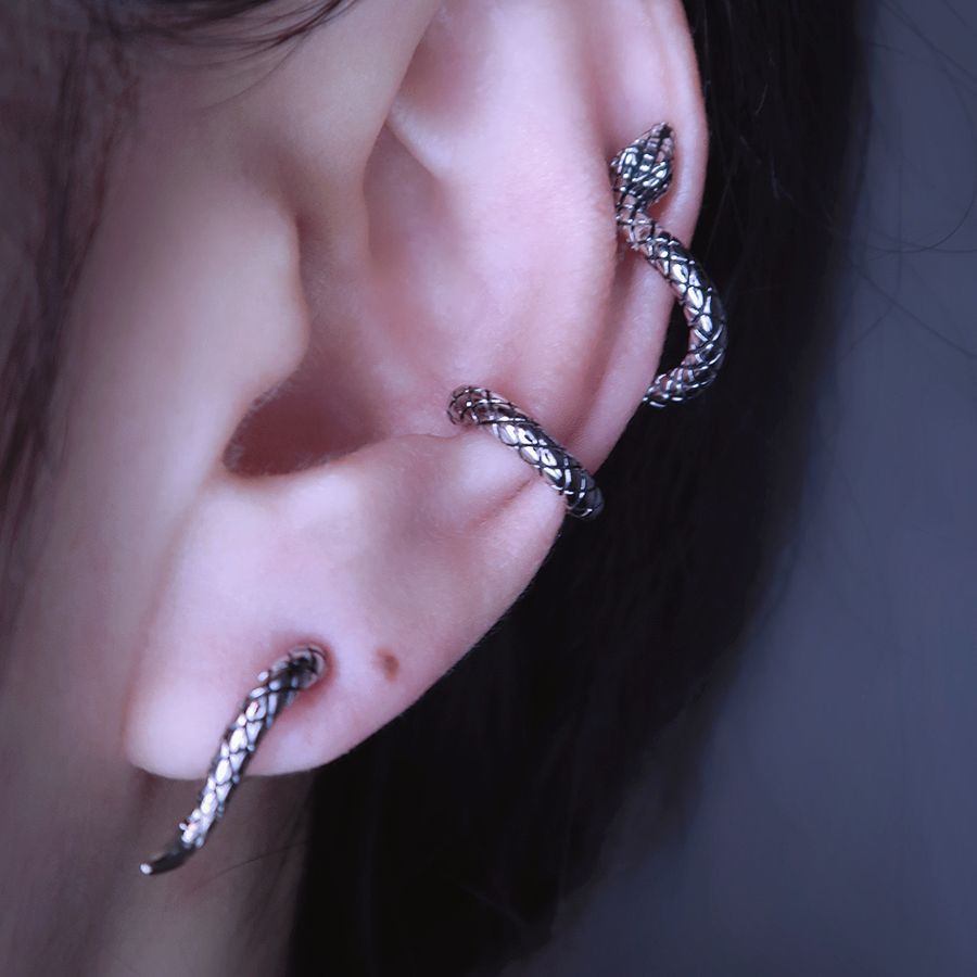 Women's Life Snake Retro Snake-shaped Sier Personalized Ear Clip