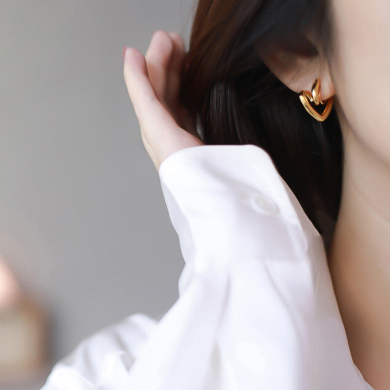 Women's Without Pierced Ears Frosty Style Gold Niche Design Ear Clip