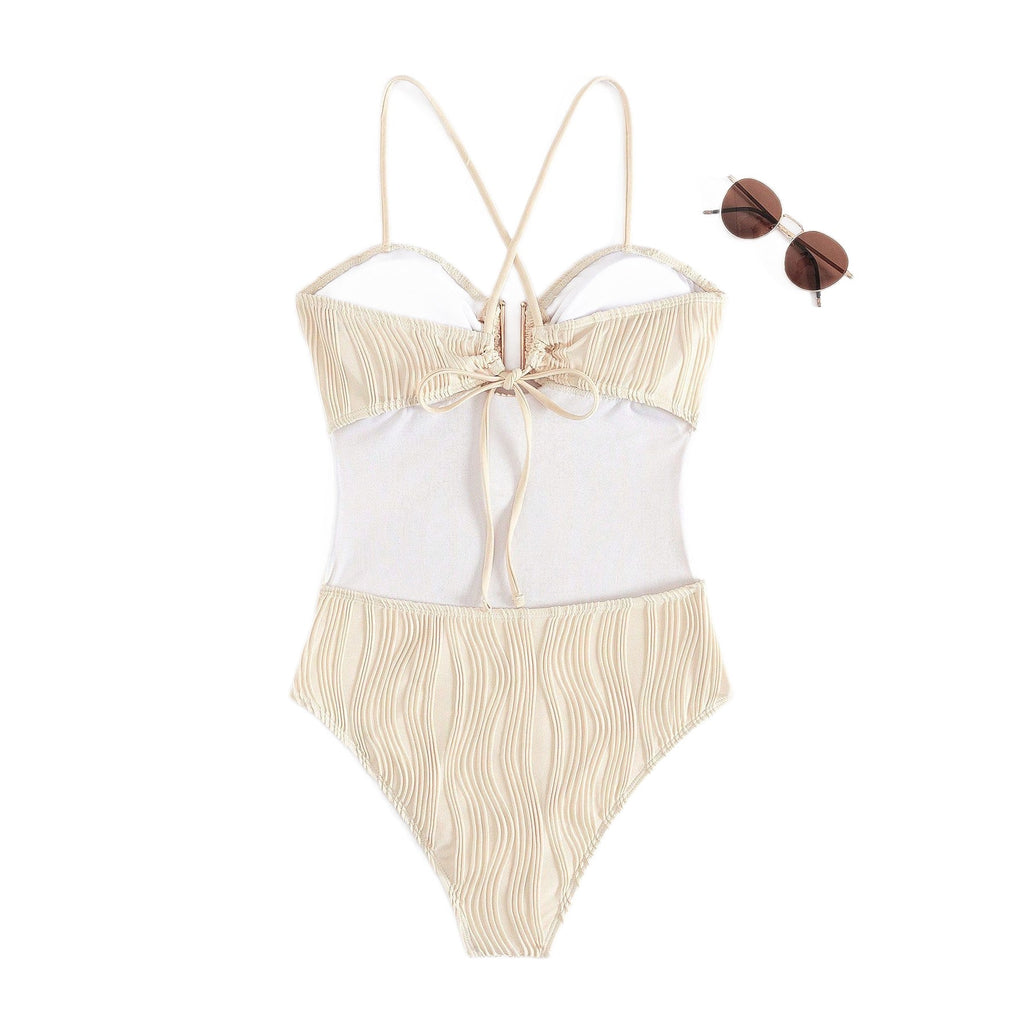 Bikini U Strap Tie Elegant One Piece Swimsuit for Women