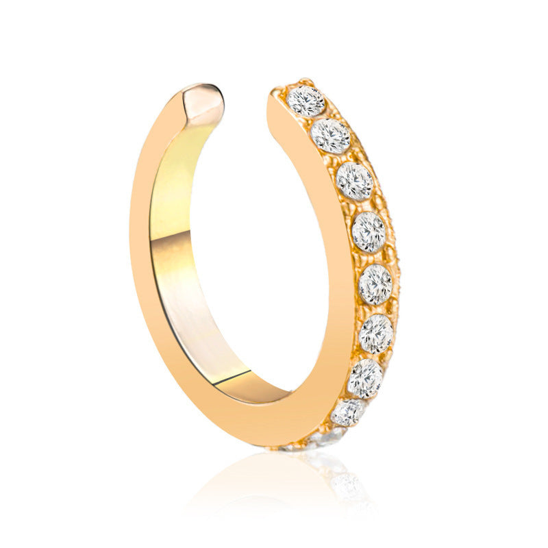 Simple Rhinestone Cold Wind U-shaped Design Rings