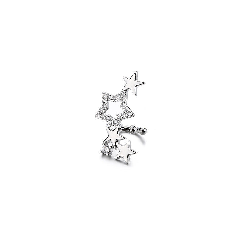 Embedded Star Without Pierced Female Temperament Personality Shining Starry Super Earrings
