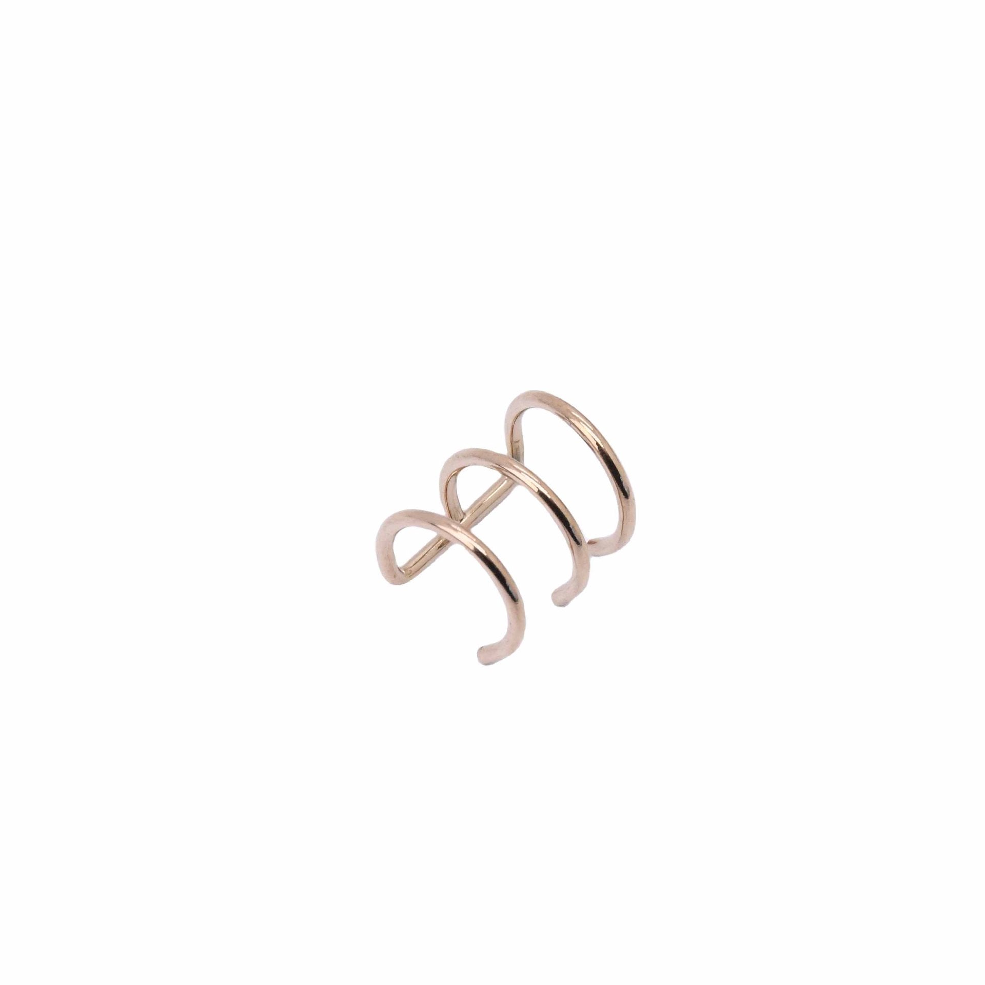 Stainless Steel Three-ring Unisex Electroplated Body Piercing Ear Clip