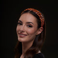 Orange Crystal Beaded Hairband