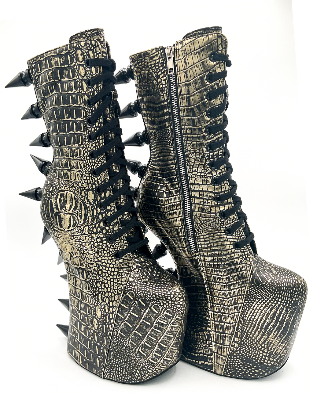Prehistoric Gold Platform Boot