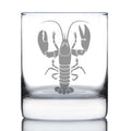 Lobster Engraved Rocks Glass Lobster Gifts, Maine Souvenirs and Decor Weighted Whiskey Glasses - 10.25 oz