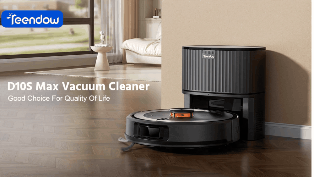 Teendow D10S Max - Black | Self-Emptying Robot Vacuum and Mop with LDS Laser Navigation