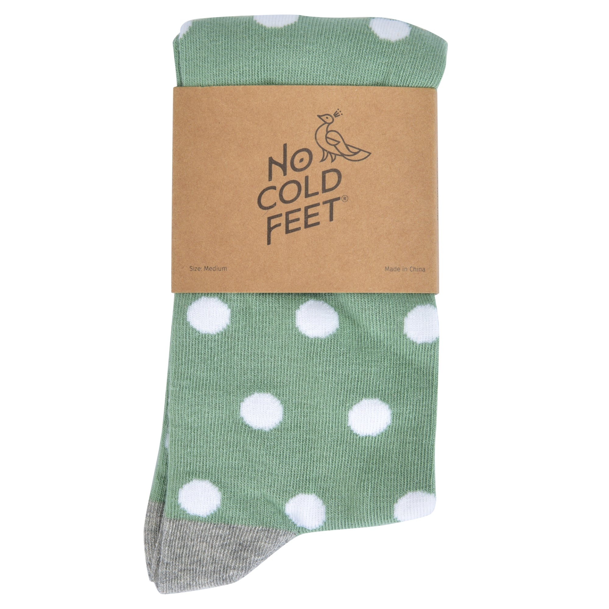 Sage Green with White Polka Dot Socks