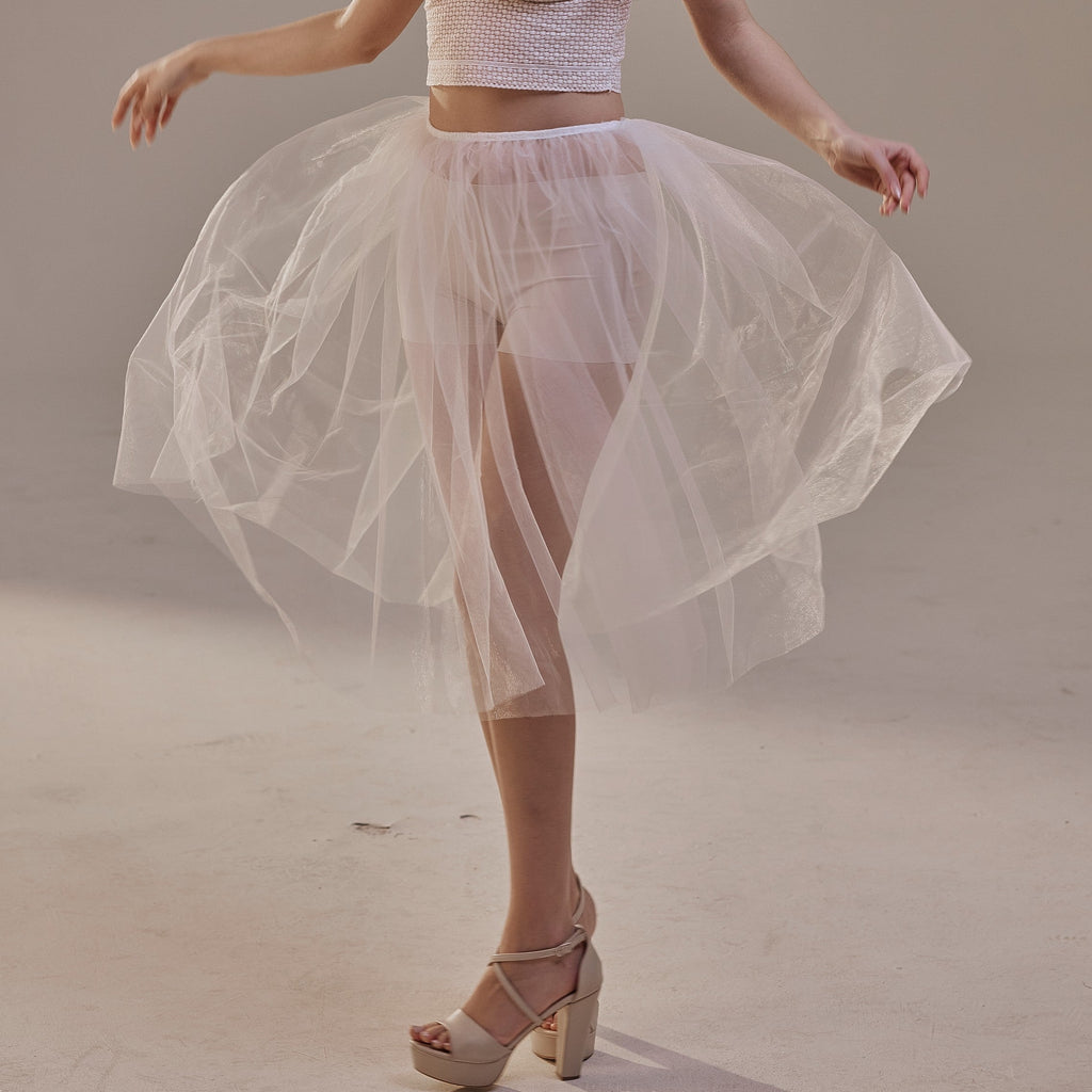 Short Soft White Tulle Skirt for Women , Flowy Mini Tulle Skirt, Bridal Party Skirt, Bachelorette Skirt