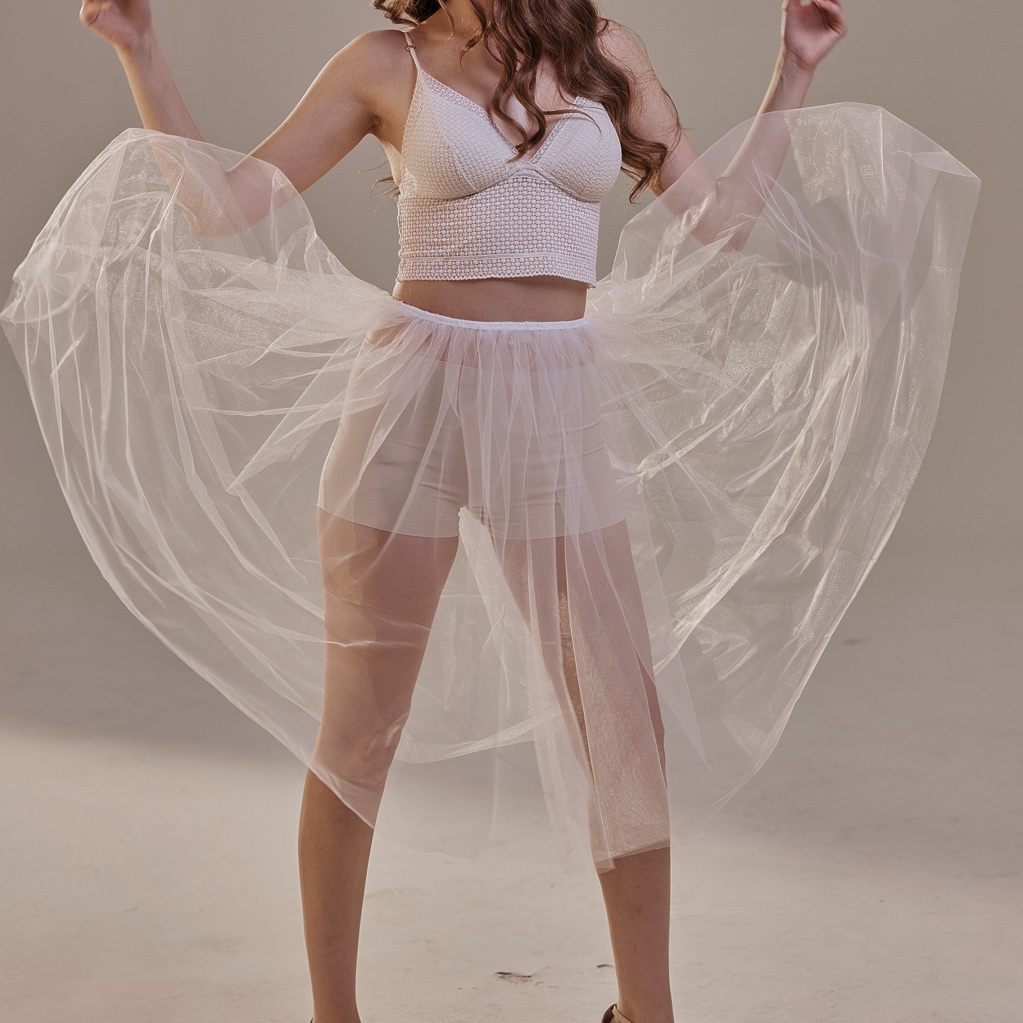 Short Soft White Tulle Skirt for Women , Flowy Mini Tulle Skirt, Bridal Party Skirt, Bachelorette Skirt