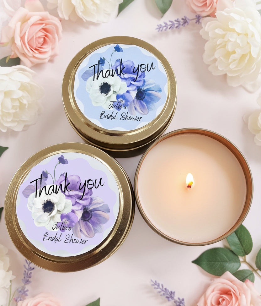 Personalized Bridal Shower "Thank you" Candle