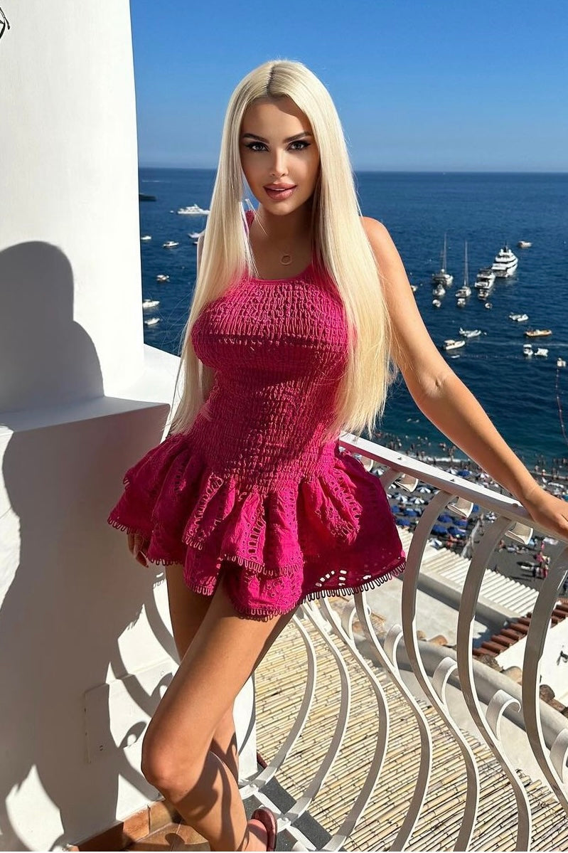 Jessica Bara Vaira Ruffle Mini Dress