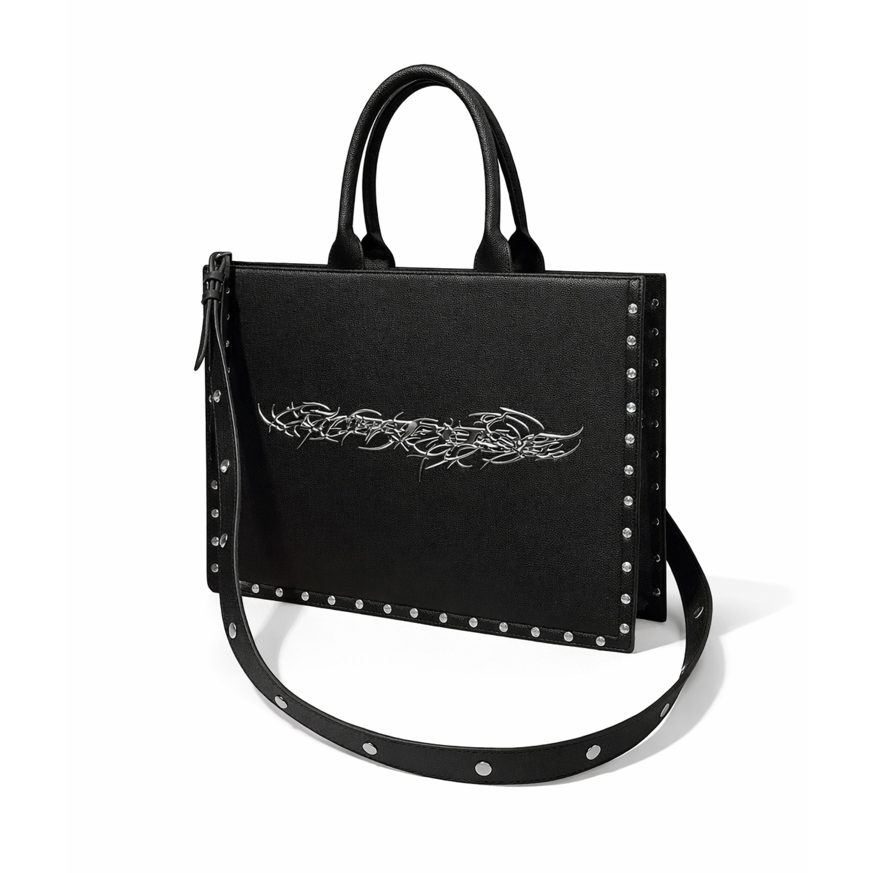 "TRIBAMETAL" LEATHER TOTE