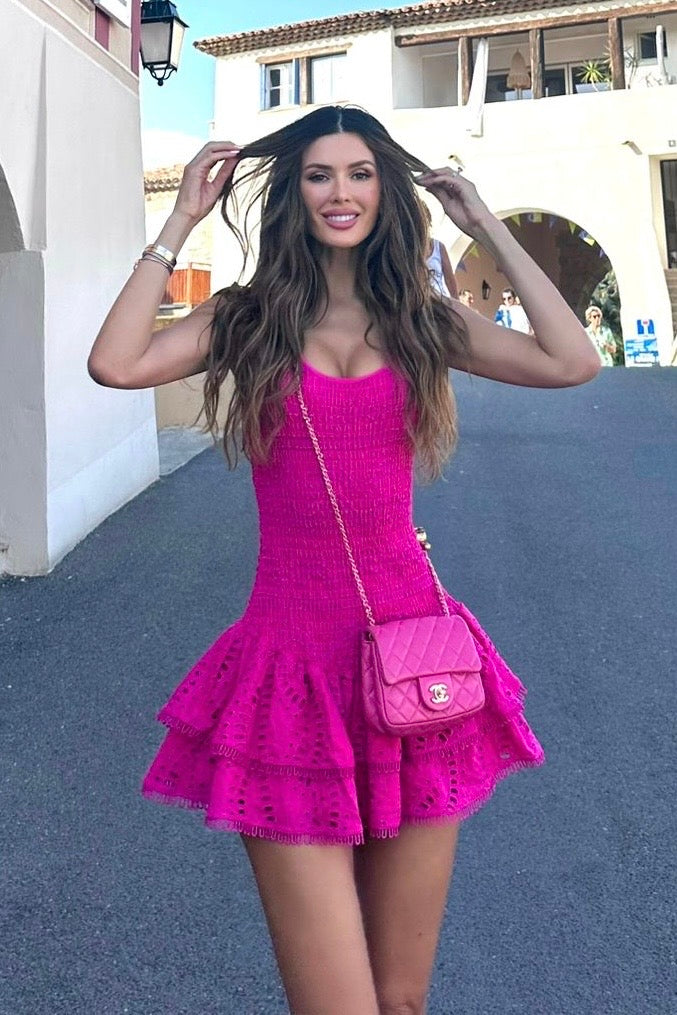 Jessica Bara Vaira Ruffle Mini Dress