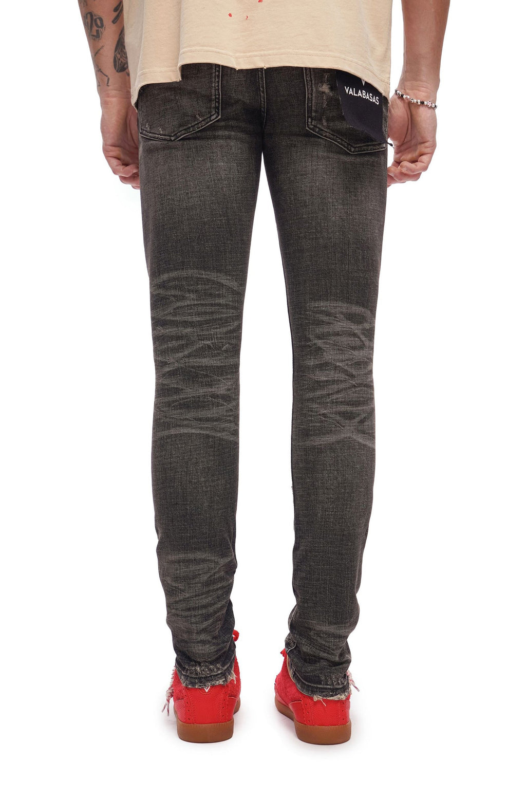 Valabasas Collage Skinny Jean - Grey Vintage Wash