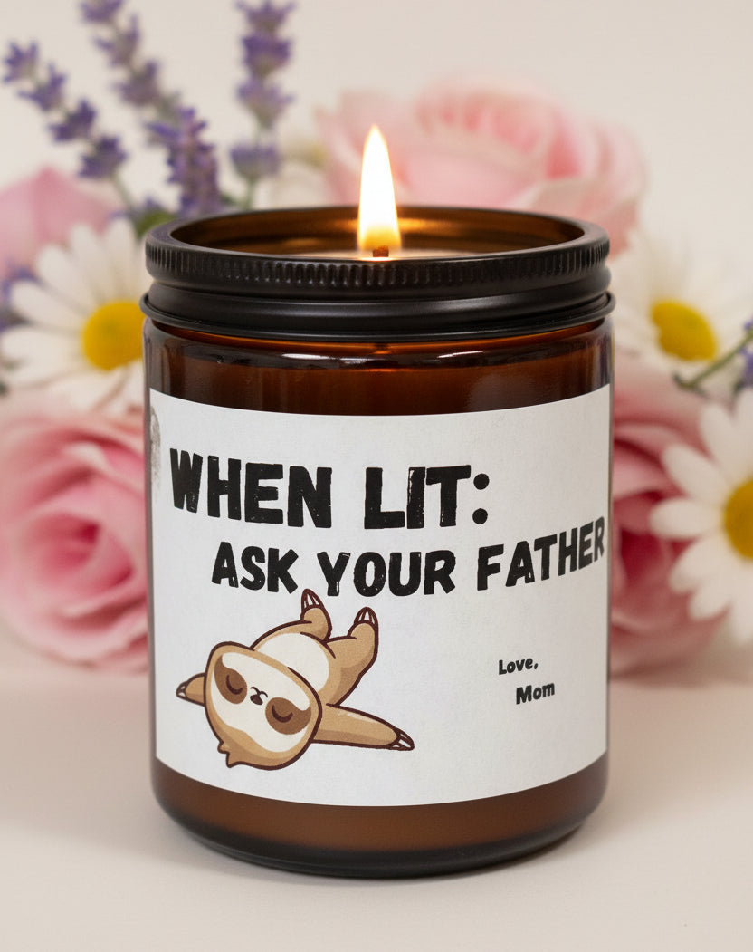 Mother's day candle "When Lit: Ask Your Father"