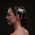 White Crystal & Pearl  Hair Comb
