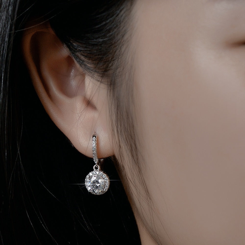 S925 sterling silver round earrings