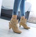 Women's Suede Platform Ankle Boots | Warm Zipper Martin Heels