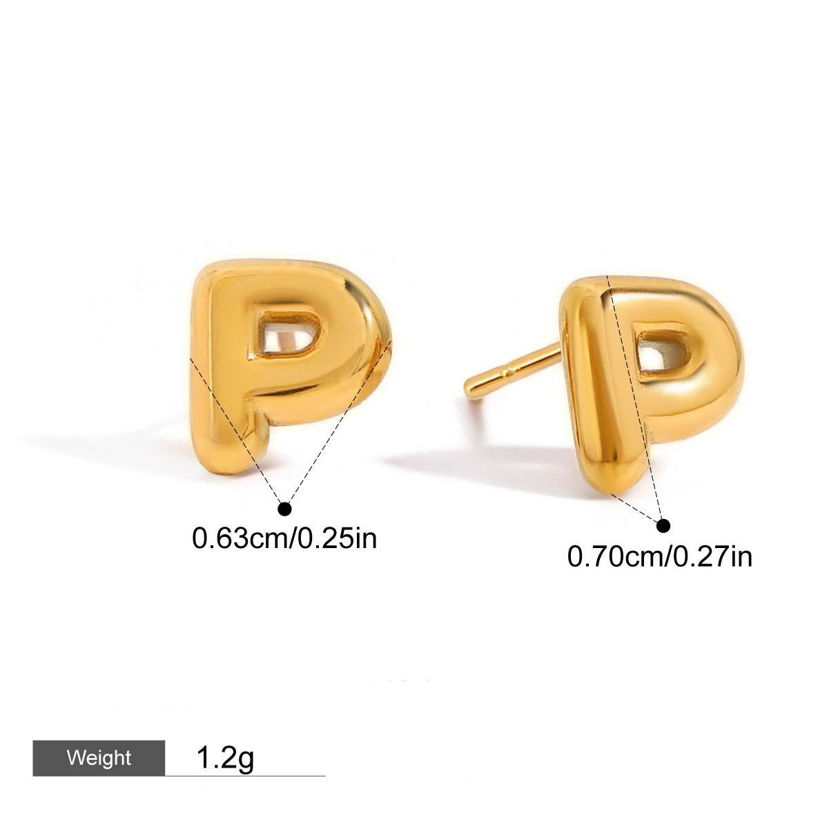 18K gold 26 letters design classic fashion earrings