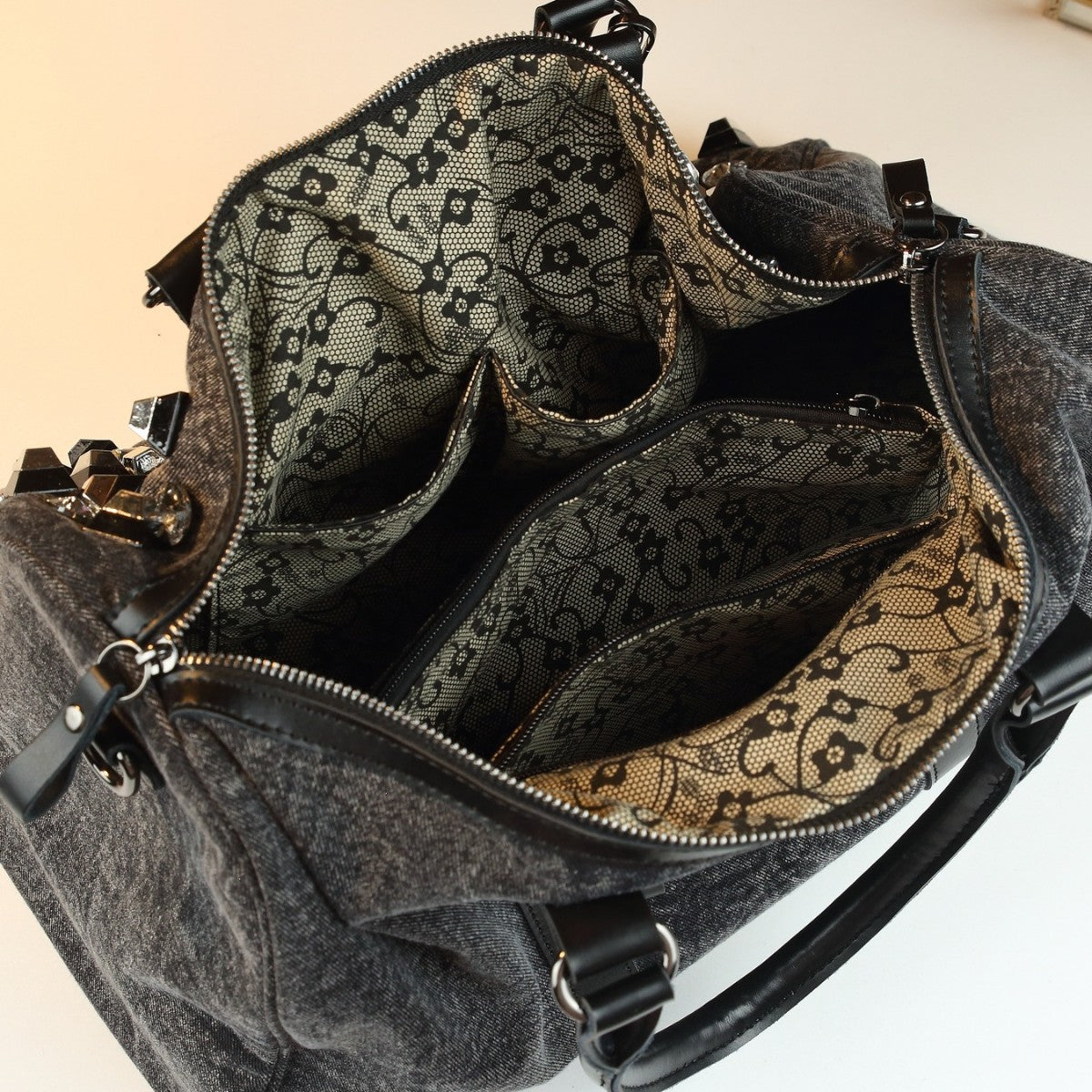 Large-Capacity Casual Travel Rhinestone Embellished Handbag Shoulder Crossbody Bag