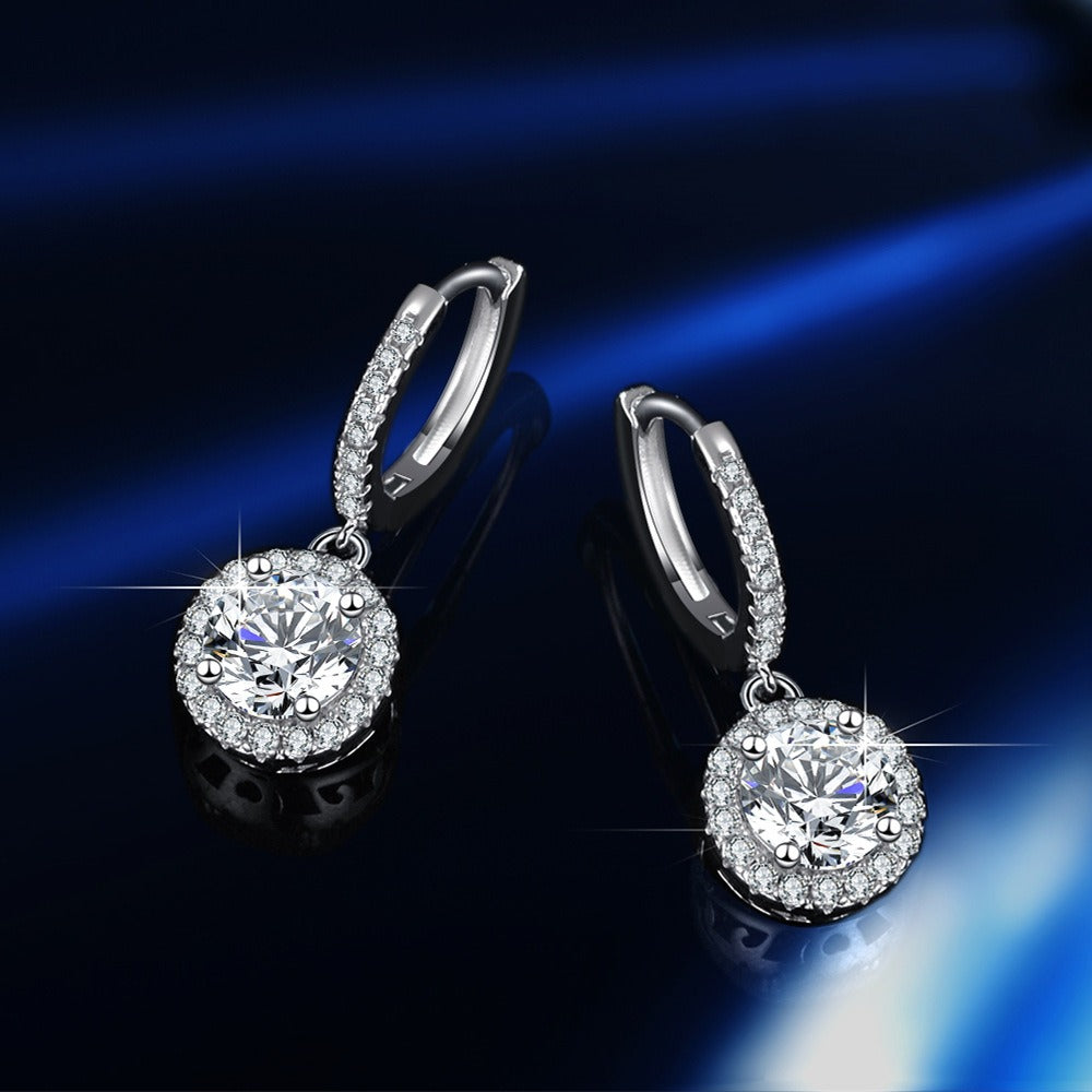 S925 sterling silver round earrings