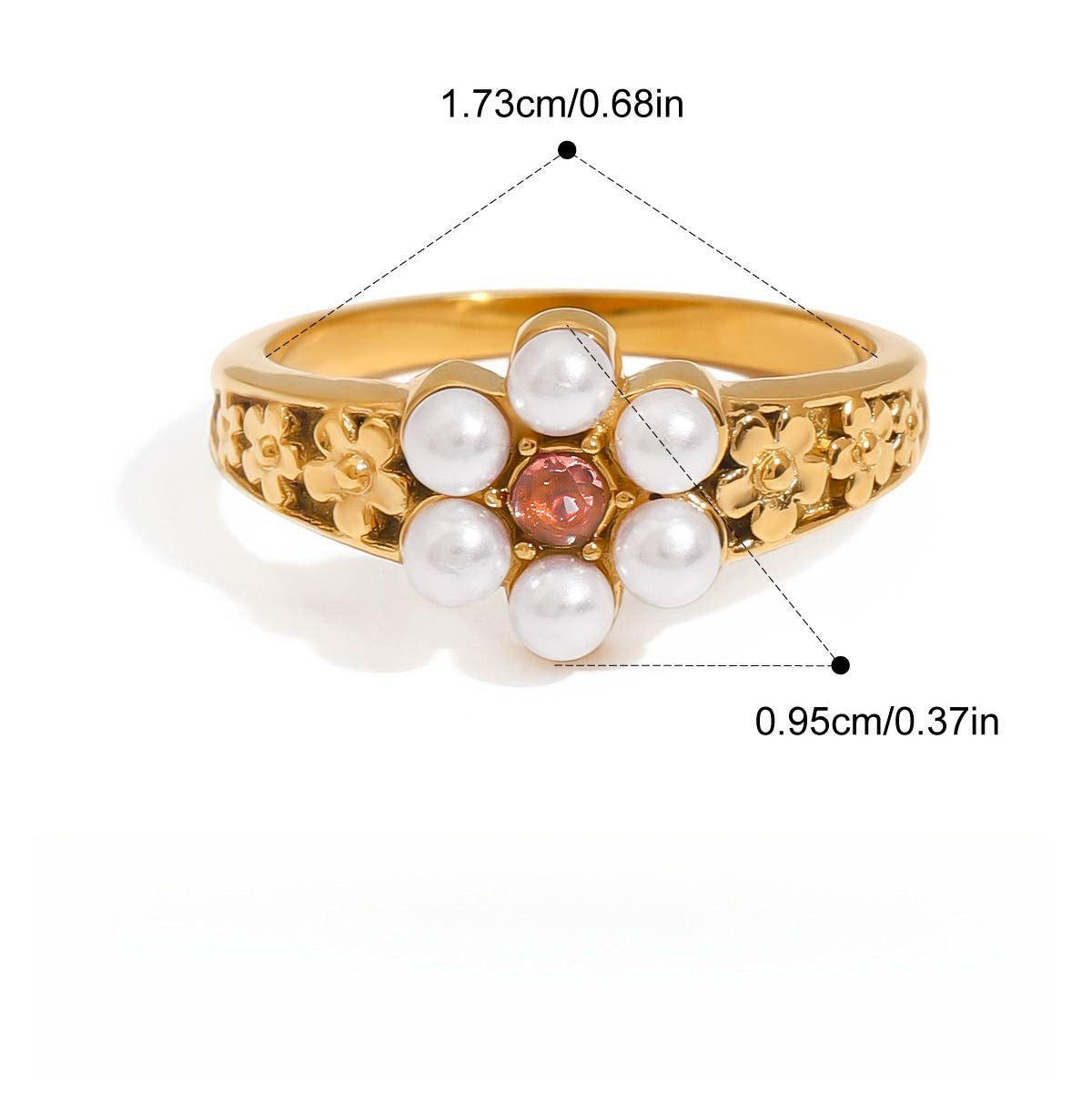 Pearl ring titanium steel ring