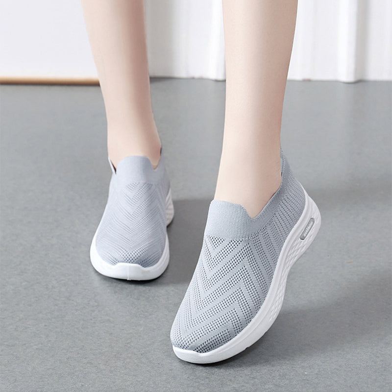 Women's Mesh Slip-On Sneakers | Breathable Lightweight Flat Walking Shoes