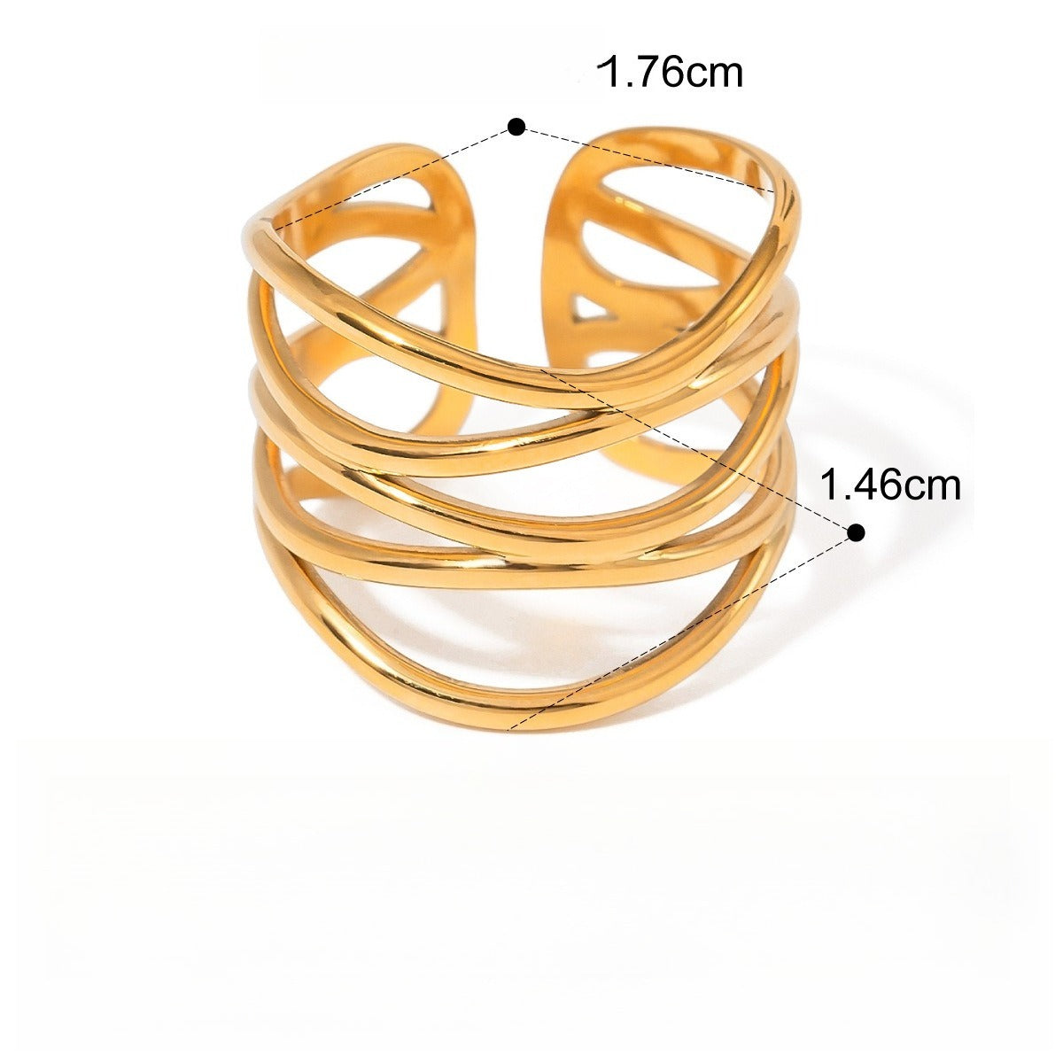 18K gold titanium steel open ring